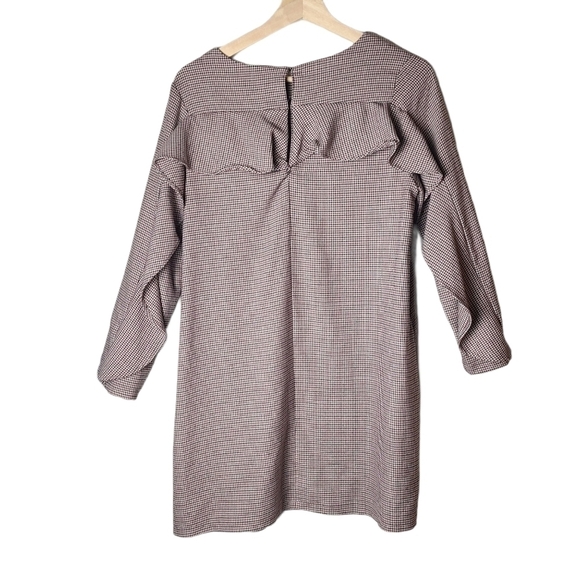 Zara Basic red houndstooth long-sleeve dress - Picture 4 of 11